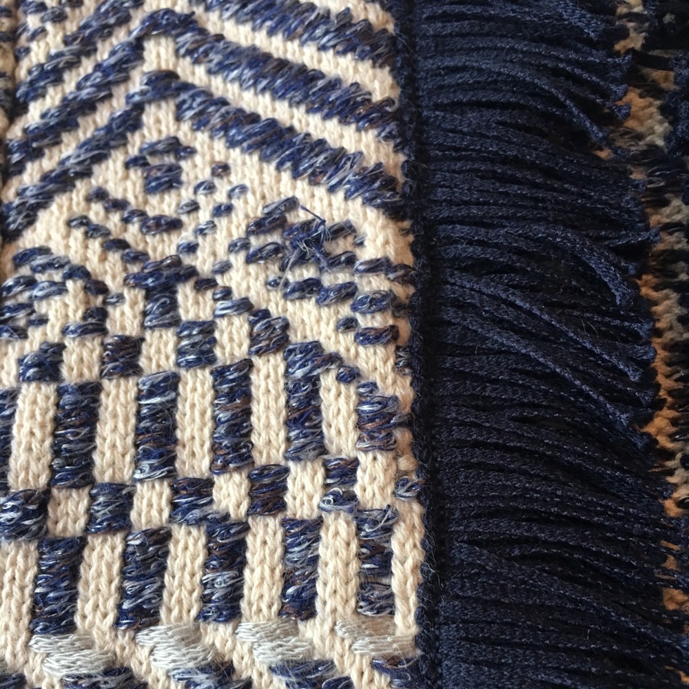 Lucky Brand Woven Open Front Fringe Cardigan - Picture 6 of 8